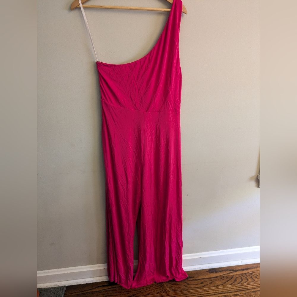 Halston Randi Pink Cutout Jumpsuit Size 16 - Picture 7 of 9